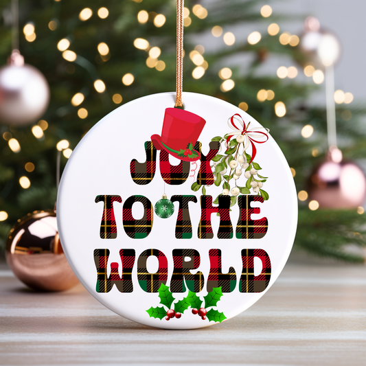 Exquisite Christmas Porcelain Ornaments with “Joy to the world”; a stunning addition to your holiday decor.