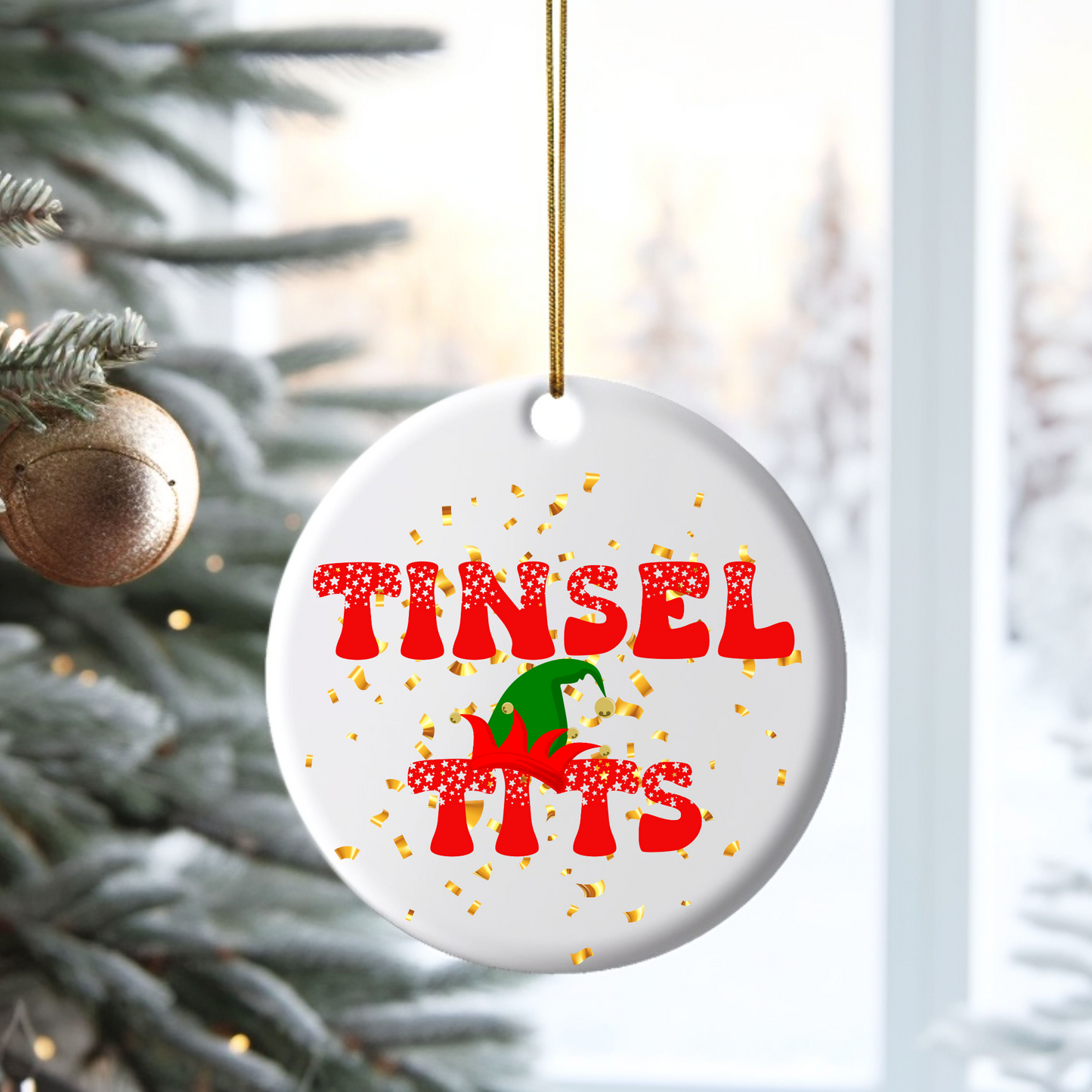 Exquisite Christmas Porcelain Ornaments with “Tinsel Tits”; a stunning addition to your holiday decor.
