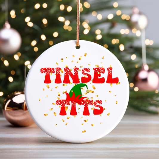 Exquisite Christmas Porcelain Ornaments with “Tinsel Tits”; a stunning addition to your holiday decor.