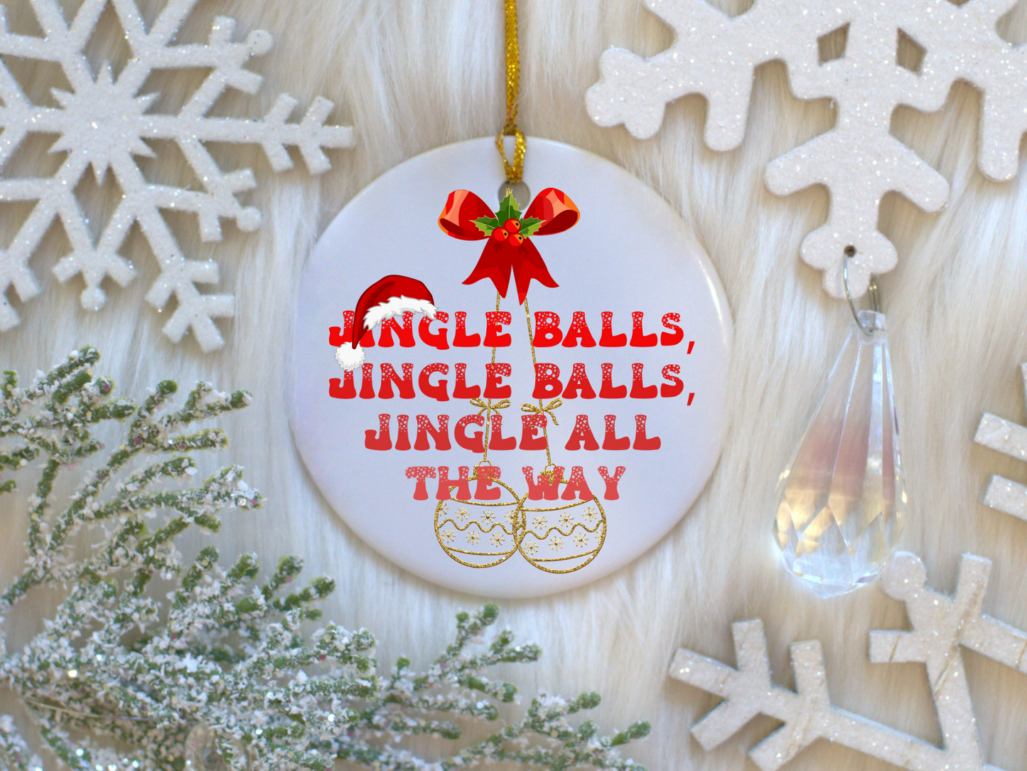 Exquisite Christmas Porcelain Ornaments with “Jingle Balls”; a stunning addition to your holiday decor.