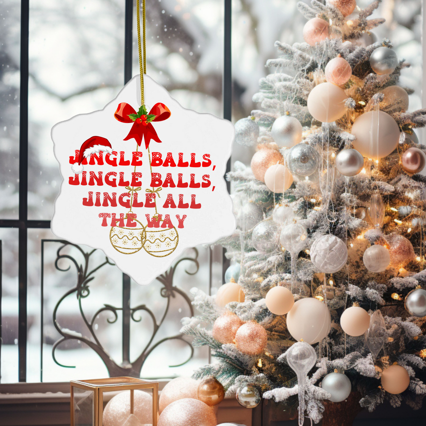 Exquisite Christmas Porcelain Ornaments with “Jingle Balls”; a stunning addition to your holiday decor.