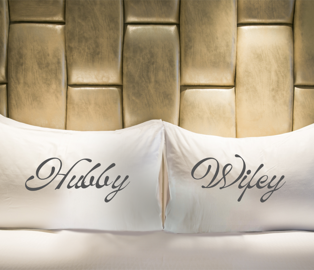 Cherished Moments:  ”Hubby" & "Wifey” Microfiber Pillowcase Duo (2pcs/set):