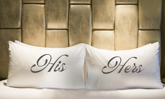 Sweet Dreams Together:  "His" and "Hers" Microfiber Pillowcases - Cozy, Personalized Comfort for a Perfect Night's Sleep!  Set of two!