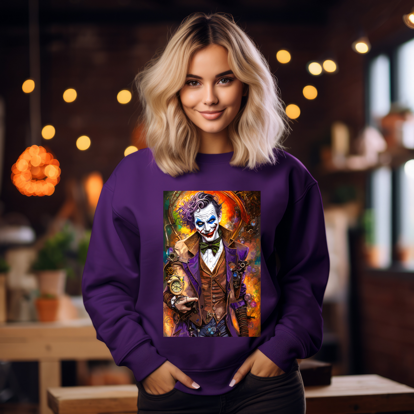 Steampunk Joker Sweatshirt, for a casual look or special occasions like Halloween