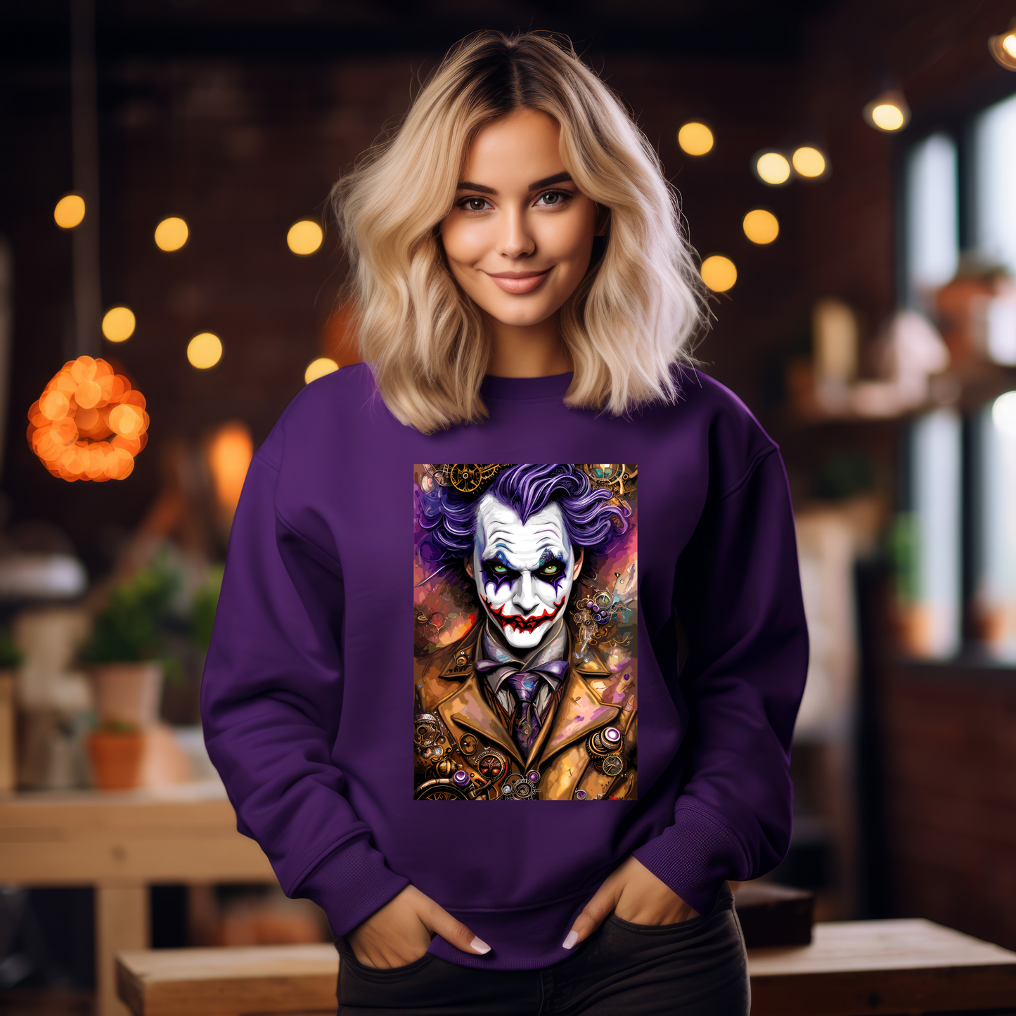 Steampunk Joker Sweatshirt, for a casual look or special occasions like Halloween!