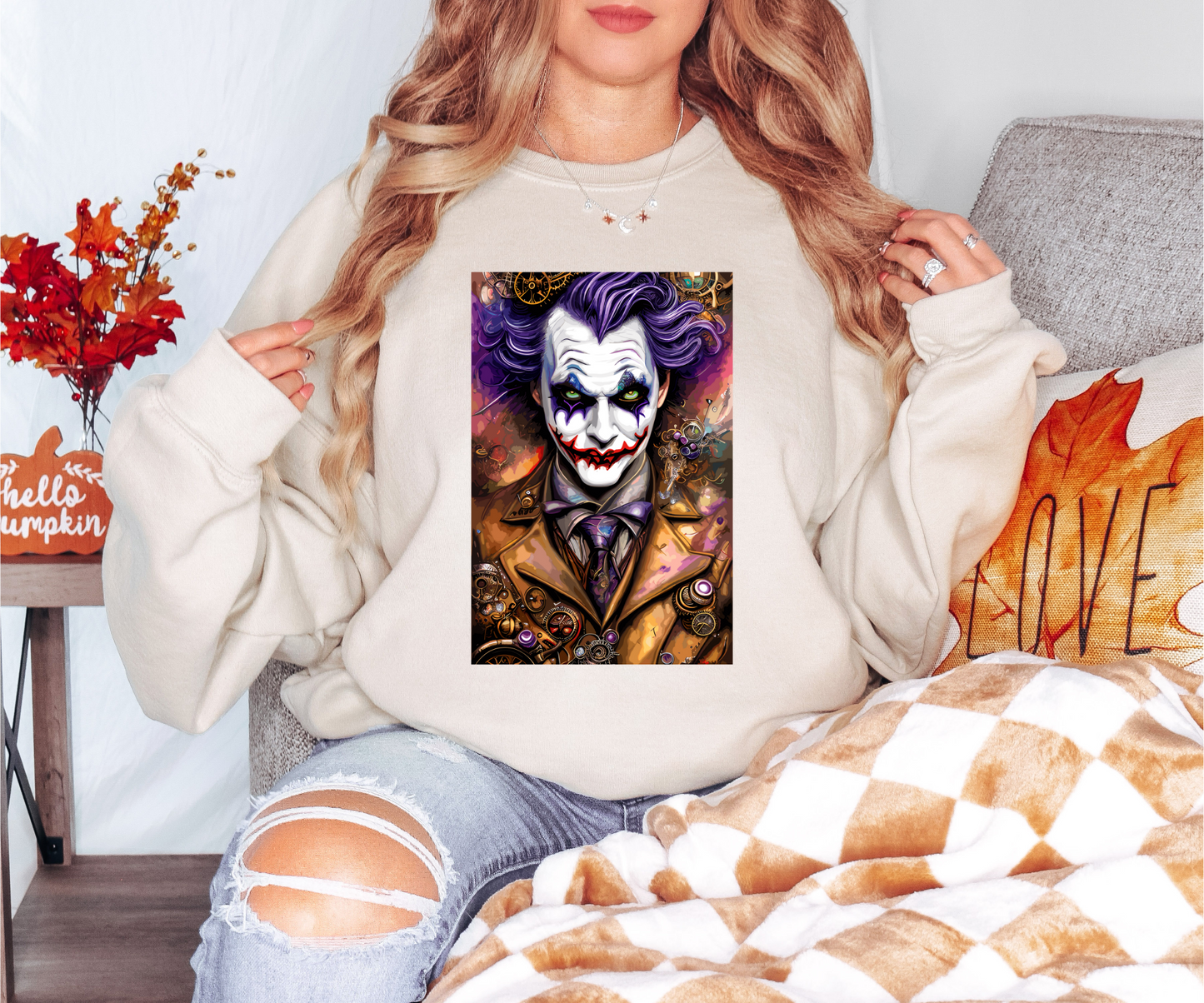 Steampunk Joker Sweatshirt, for a casual look or special occasions like Halloween!