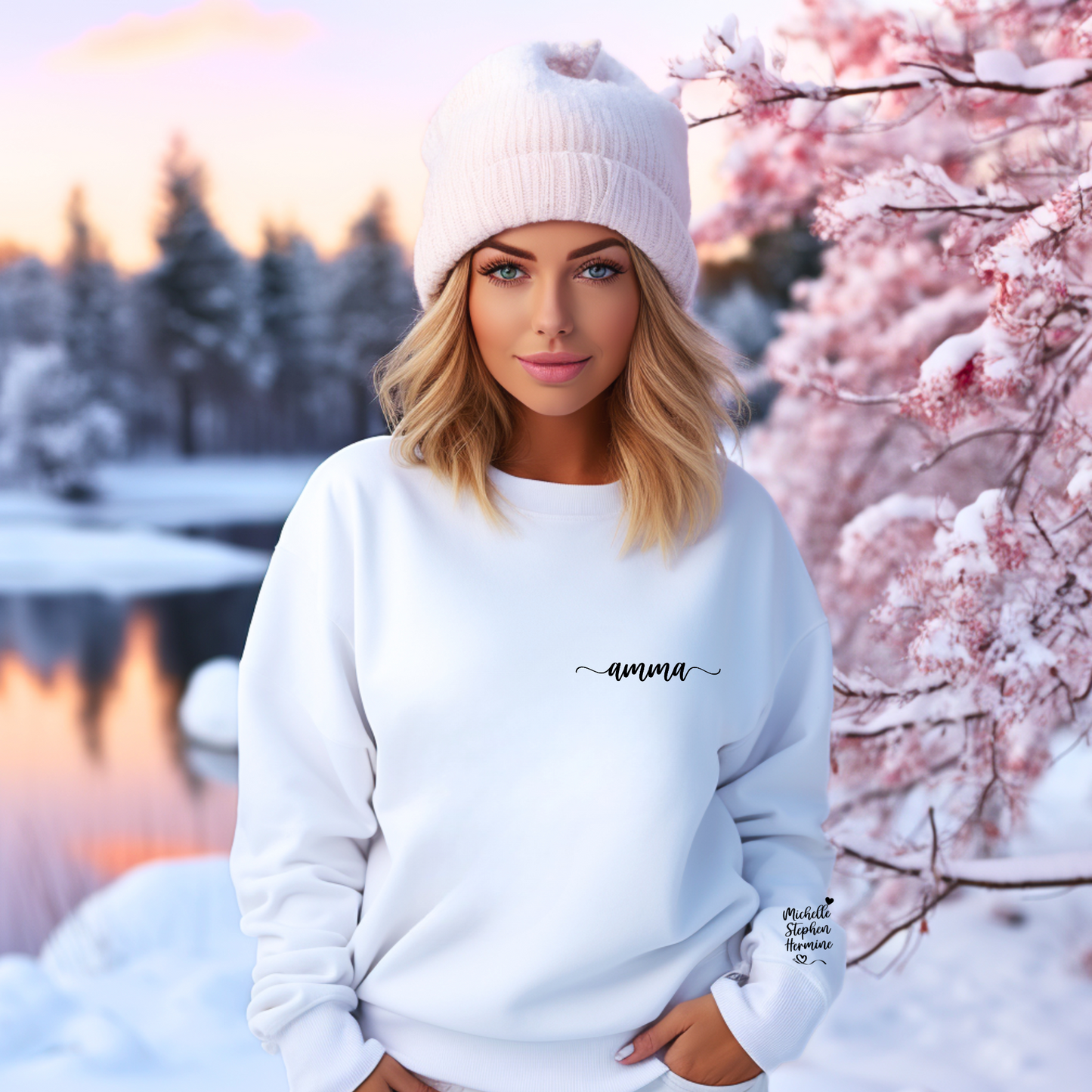 Embrace the Warmth:  Personalized Family Love Sweatshirt - Perfect for Mother's Day, Birthdays and Christmas.  Gildan 18000 Crew Neck.
