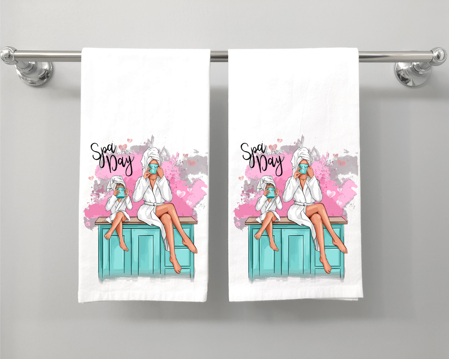 Customizable Unique Spa Day Hand Towels, Mother and Daughter, Ultra-Absorbent Hand Towels, The Perfect Blend of Style and Functionality!