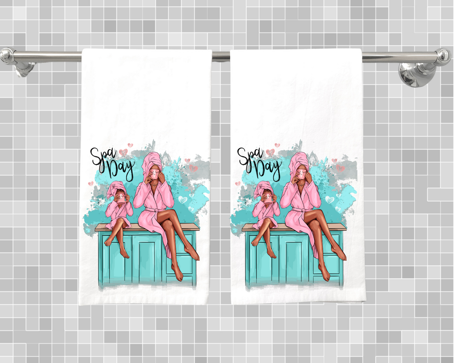 Customizable Unique Spa Day Hand Towels, Mother and Daughter, Ultra-Absorbent Hand Towels, The Perfect Blend of Style and Functionality!