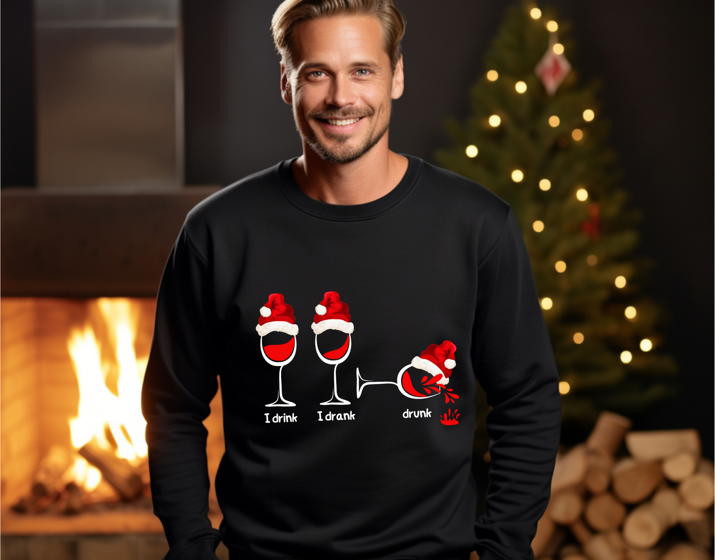 Sip, Savour, Celebrate: Unveil the Festive Spirit with Our “I Drink, I Drank, Drunk” Christmas Sweatshirts - a Touch of Holiday Cheer!