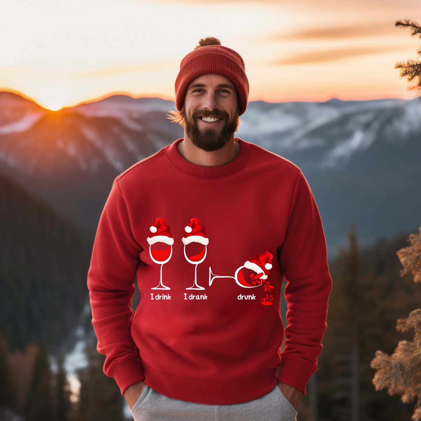 Sip, Savour, Celebrate: Unveil the Festive Spirit with Our “I Drink, I Drank, Drunk” Christmas Sweatshirts - a Touch of Holiday Cheer!