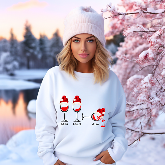 Sip, Savour, Celebrate: Unveil the Festive Spirit with Our “I Drink, I Drank, Drunk” Christmas Sweatshirts - a Touch of Holiday Cheer!   3