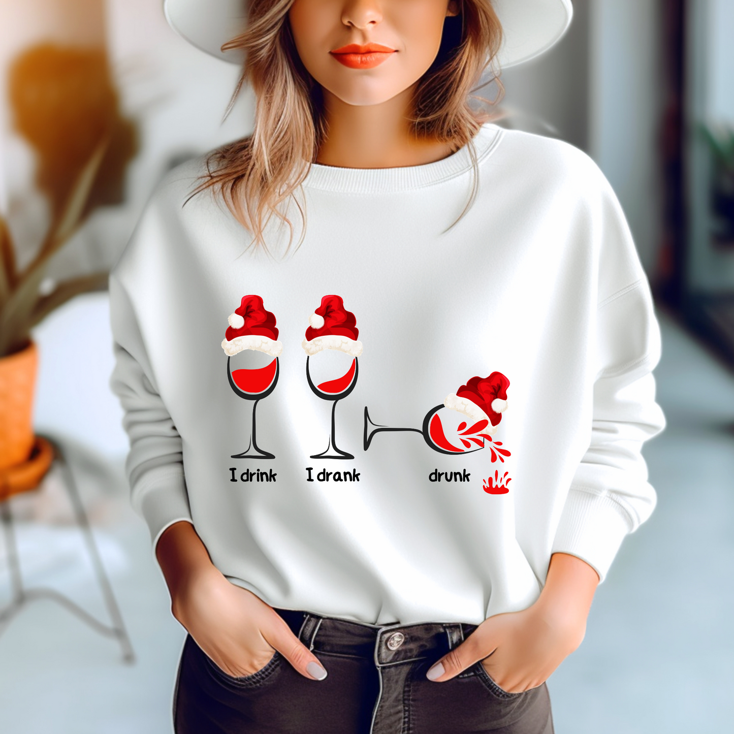 Sip, Savour, Celebrate: Unveil the Festive Spirit with Our “I Drink, I Drank, Drunk” Christmas Sweatshirts - a Touch of Holiday Cheer!   3