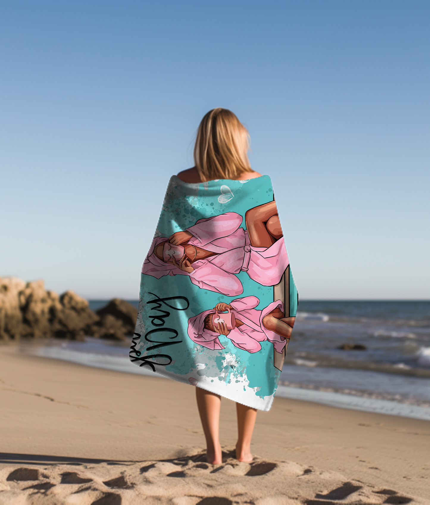 Customizable Spa Day Minky Blanket, Mother and Daughter - Wrap Yourself in Luxury and Love!