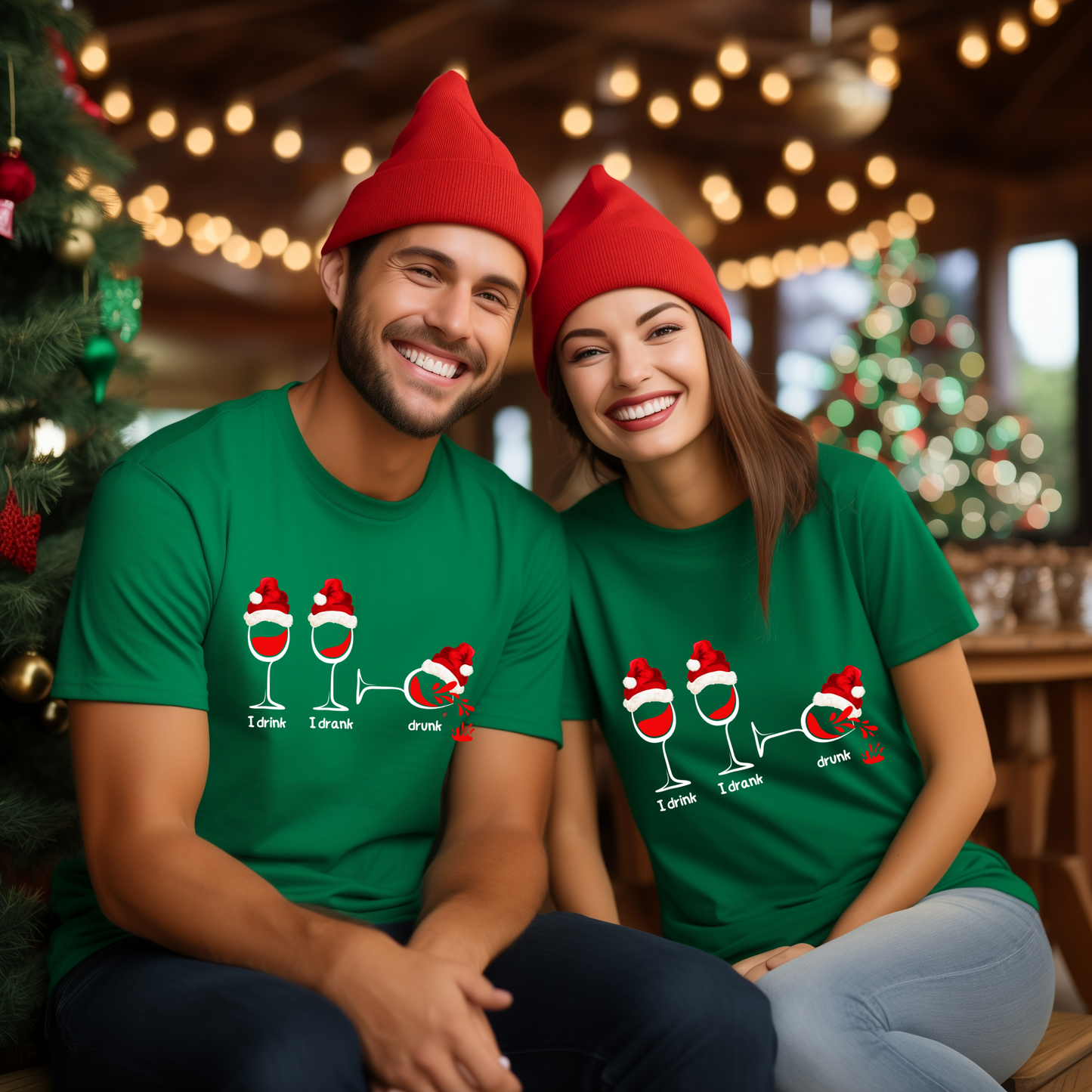 Sip, Savour, Celebrate: Unveil the Festive Spirit with Our “I Drink, I Drank, Drunk” Christmas T-shirt - a Touch of Holiday Cheer!  1