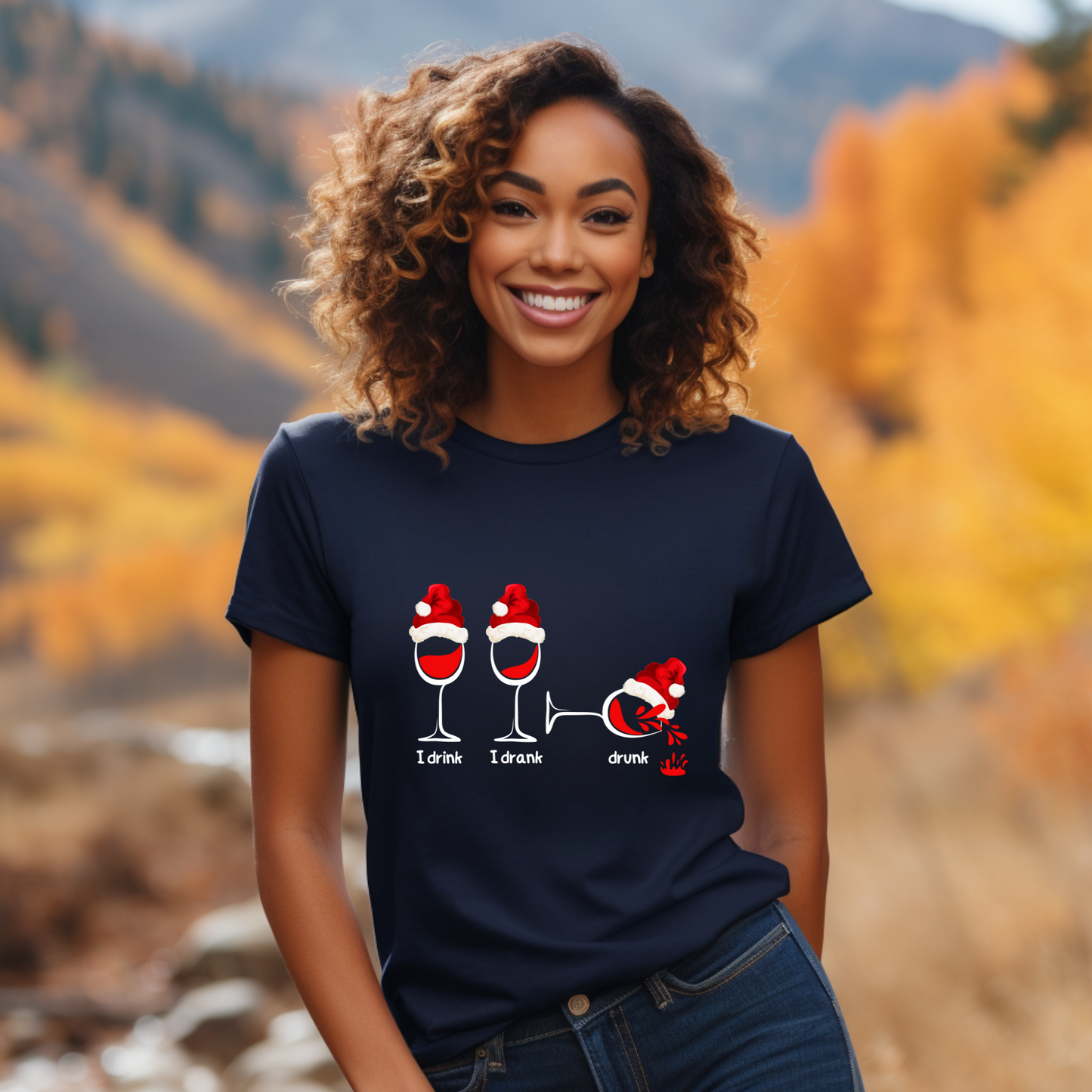 Sip, Savour, Celebrate: Unveil the Festive Spirit with Our “I Drink, I Drank, Drunk” Christmas T-shirt - a Touch of Holiday Cheer!  1