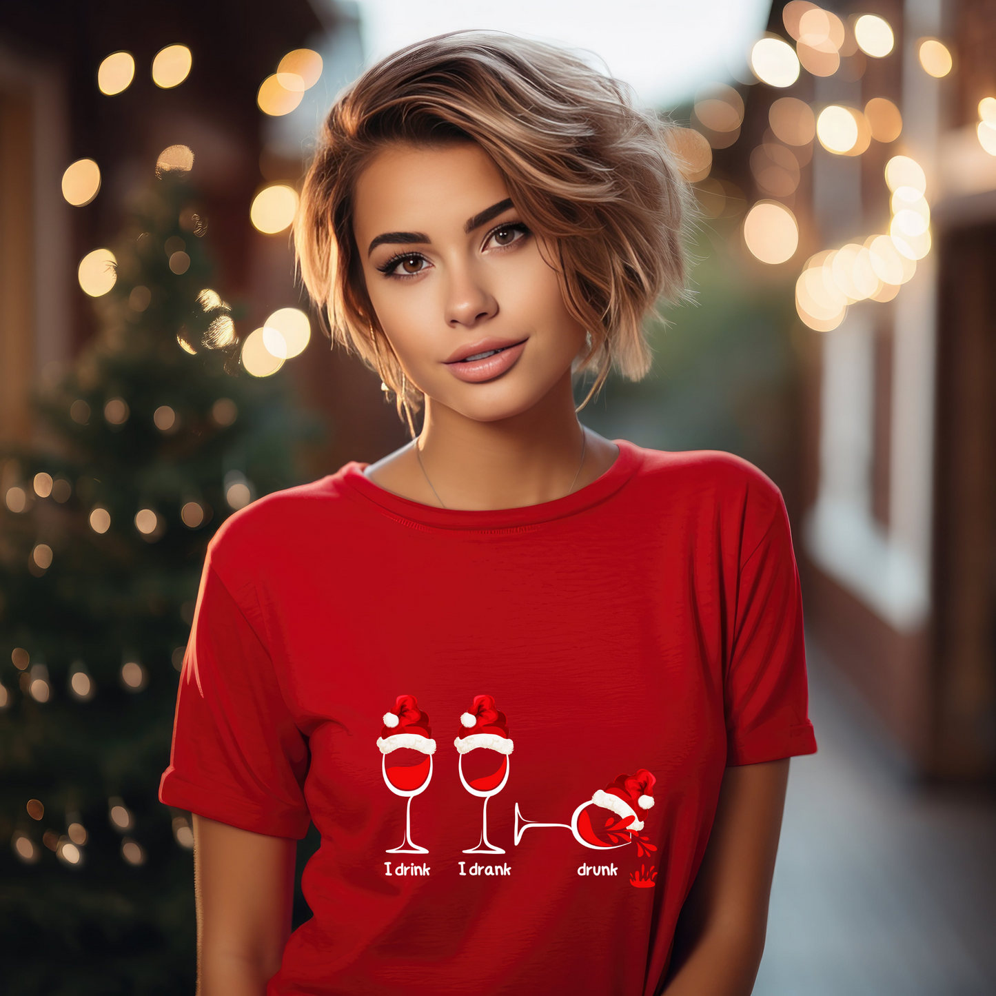 Sip, Savour, Celebrate: Unveil the Festive Spirit with Our “I Drink, I Drank, Drunk” Christmas T-shirt - a Touch of Holiday Cheer!  1