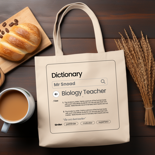 Chic & Witty:  Personalized Teacher Tribute Canvas Tote Bags – “Biology Teacher”