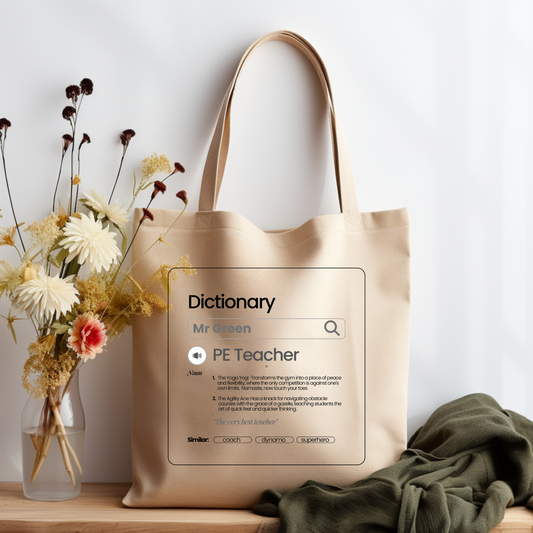 Chic & Witty:  Personalized Teacher Tribute Canvas Tote Bags – PE Teacher