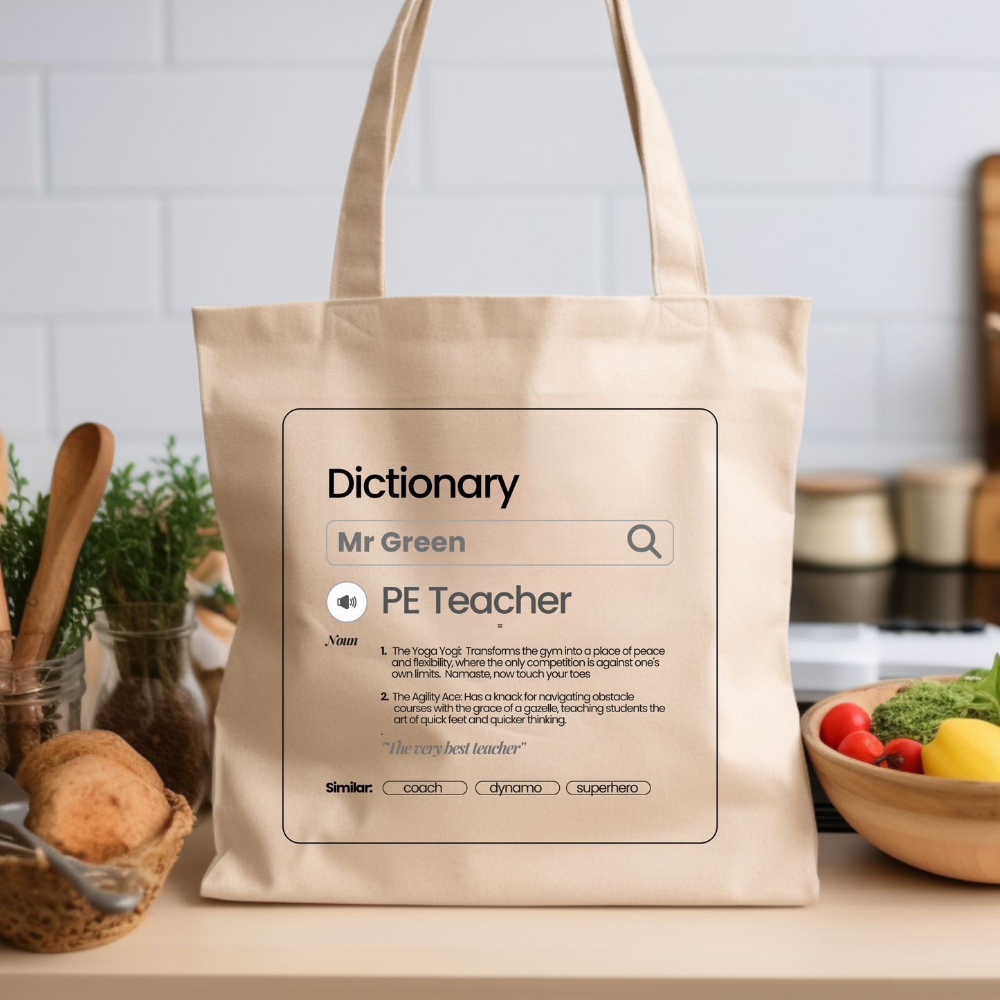 Chic & Witty:  Personalized Teacher Tribute Canvas Tote Bags – PE Teacher