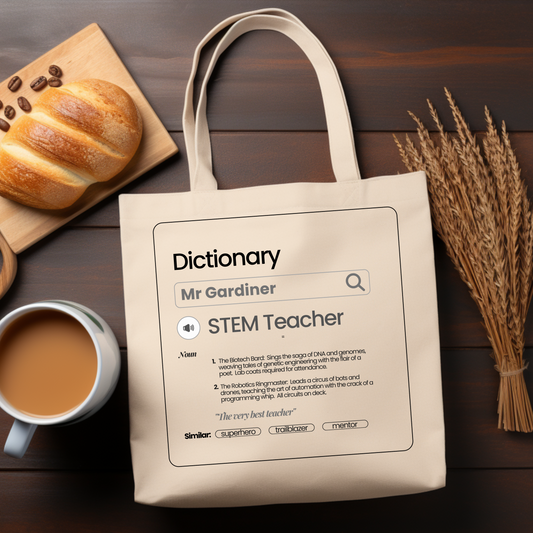 Chic & Witty:  Personalized Teacher Tribute Canvas Tote Bags – “STEM Teacher”