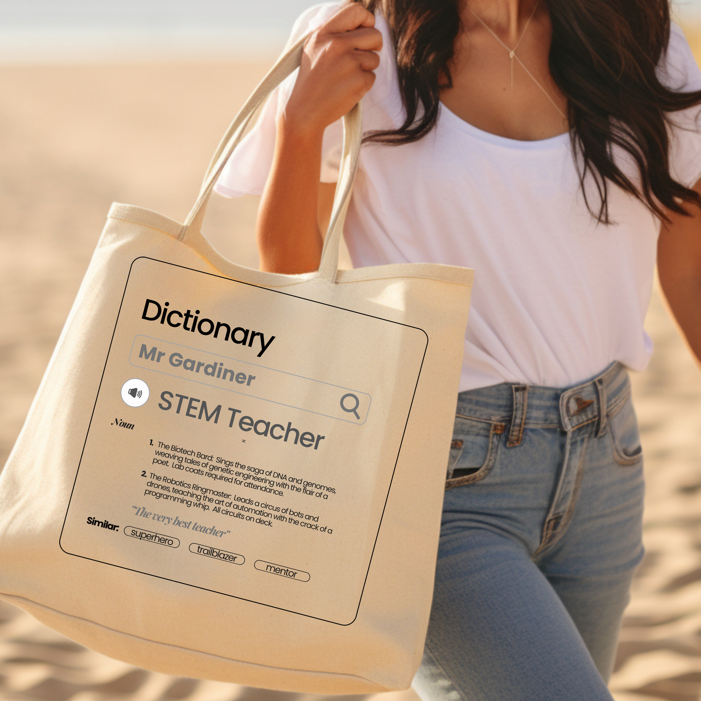 Chic & Witty:  Personalized Teacher Tribute Canvas Tote Bags – “STEM Teacher”