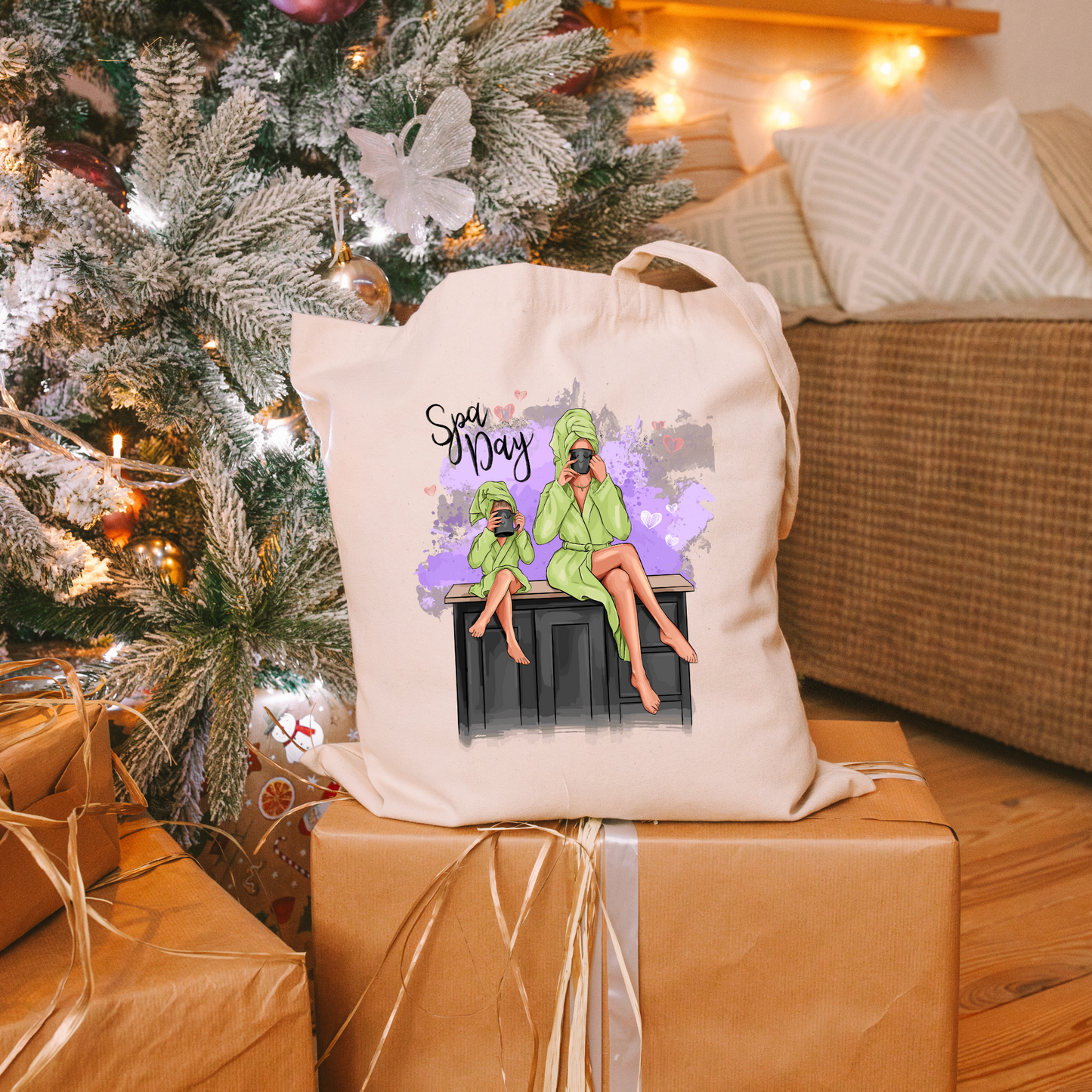 Introducing Our Customizable Spa Day Canvas Tote Bag - Your Stylish Companion For Every Occasion!