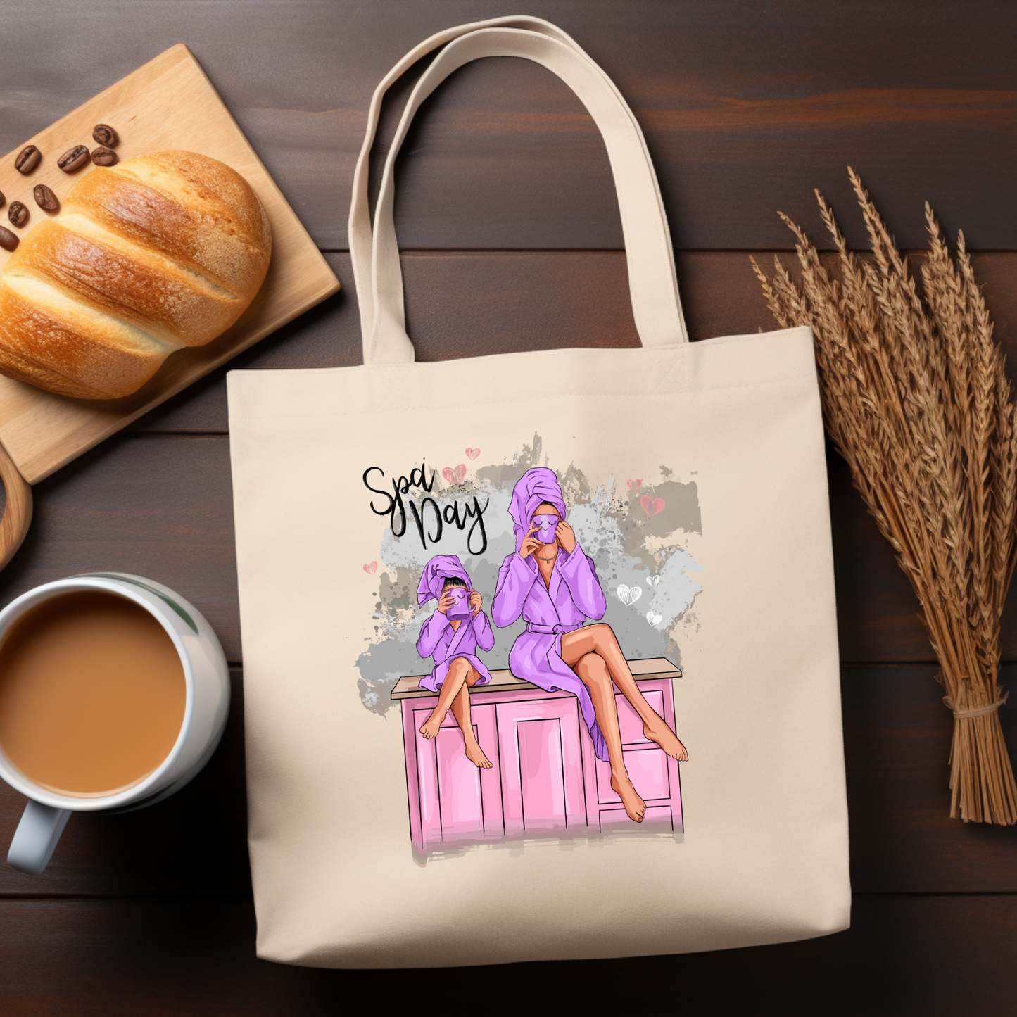 Introducing Our Customizable Spa Day Canvas Tote Bag - Your Stylish Companion For Every Occasion!