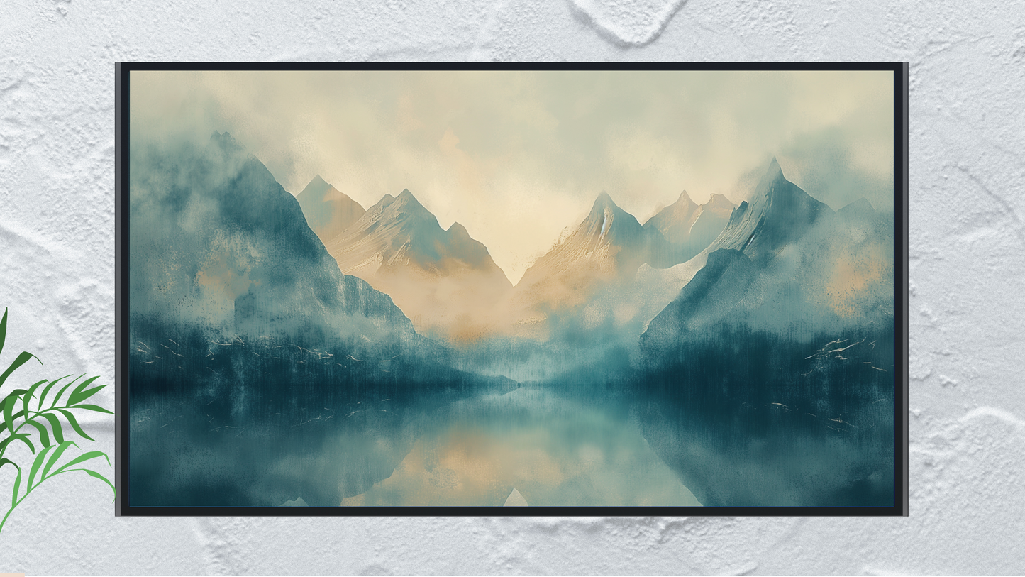 Vintage Vistas:  Transform Your TV into a Textured Masterpiece.  Frame TV Mountain Art, Vintage Mountain Digital Download Art File, Mountain TV Art Frame, Mountain Art for Frame TV