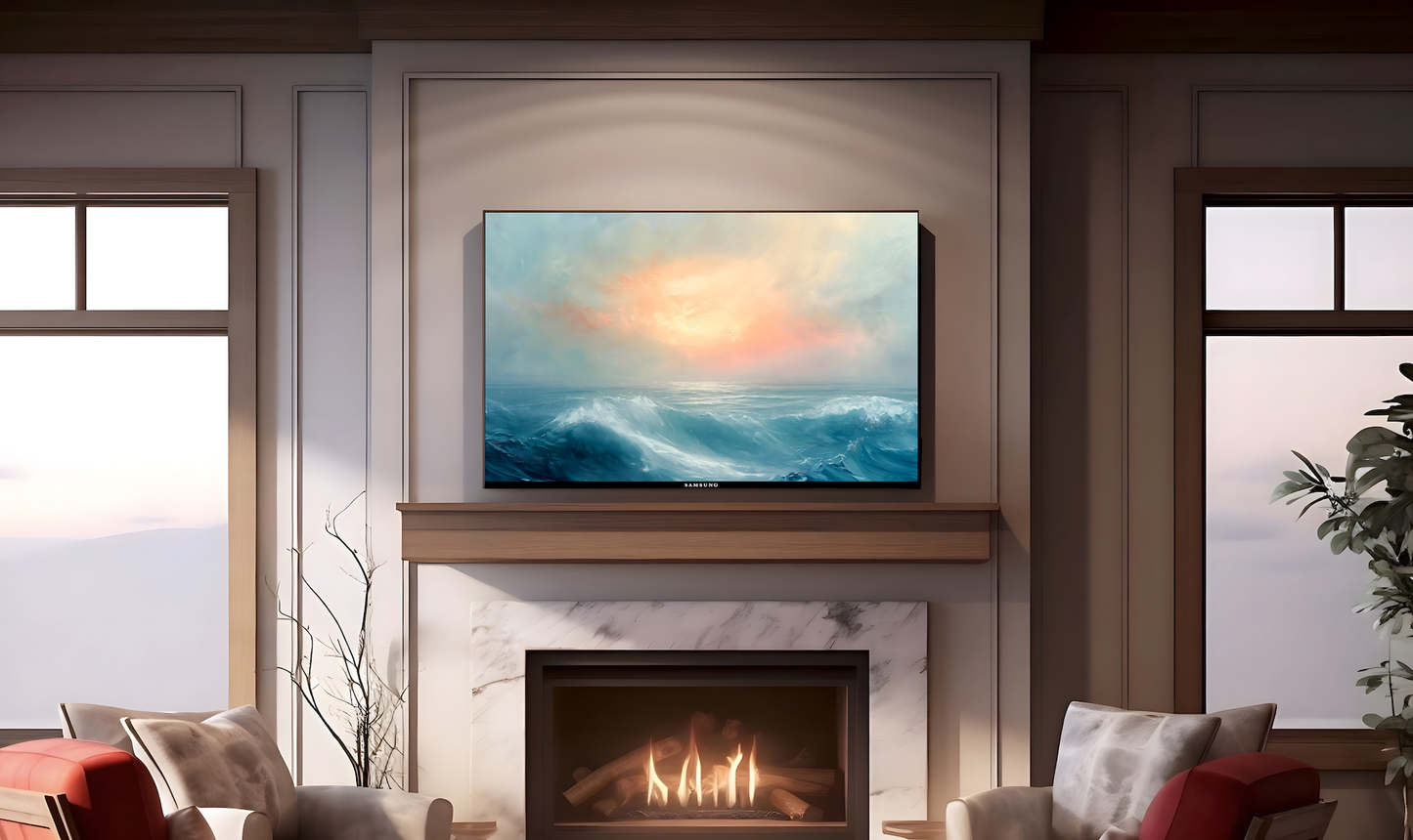 Vintage Vistas:  Transform Your TV into a Textured Masterpiece.  Frame TV Ocean Art, Vintage Ocean Digital Download Art File, Ocean TV Art Frame, Ocean Art for Frame TV