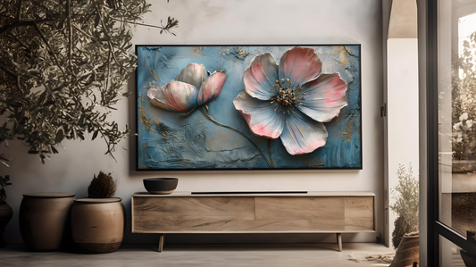 Vintage Vistas:  Transform Your TV into a Textured Masterpiece.  Frame TV Spring Art, Vintage Floral Digital Download Art File, 3D Abstract Flower Art, Summer Floral Art for Frame TV