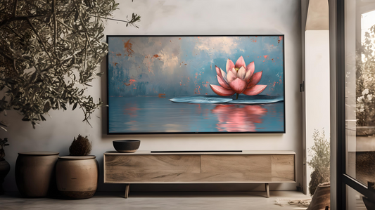 Vintage Vistas:  Transform Your TV into a Textured Masterpiece.  Frame TV Spring Art, Vintage Floral Digital Download Art File, 3D Lotus Flower Art, Summer Floral Art for Frame TV