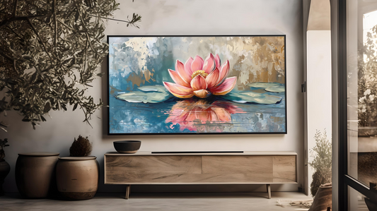 Vintage Vistas:  Transform Your TV into a Textured Masterpiece.  Frame TV Spring Art, Vintage Floral Digital Download Art File, 3D Lotus Flower Art, Summer Floral Art for Frame TV