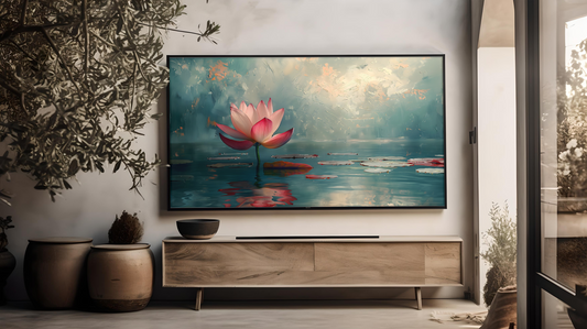 Vintage Vistas:  Transform Your TV into a Textured Masterpiece.  Frame TV Spring Art, Vintage Floral Digital Download Art File, 3D Lotus Flower Art, Summer Floral Art for Frame TV