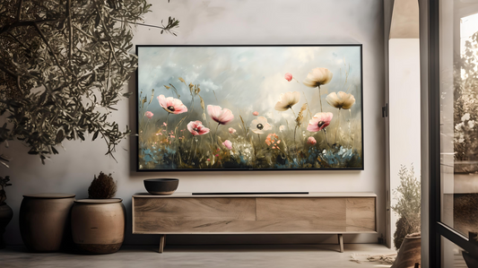 Vintage Vistas:  Transform Your TV into a Textured Masterpiece.  Frame TV Spring Art, Vintage Floral Digital Download Art File, Floral Fields TV Art, Summer Floral Art for Frame TV