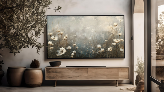 Vintage Vistas:  Transform Your TV into a Textured Masterpiece.  Frame TV Spring Art, Vintage Floral Digital Download Art File, Floral Fields TV Art, Summer Floral Art for Frame TV