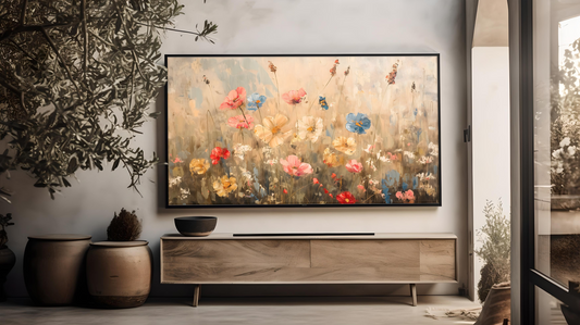 Vintage Vistas:  Transform Your TV into a Textured Masterpiece.  Frame TV Spring Art, Vintage Floral Digital Download Art File, Floral Fields TV Art, Summer Floral Art for Frame TV