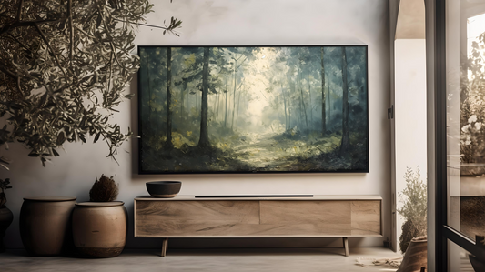 Vintage Vistas:  Transform Your TV into a Textured Masterpiece.  Frame TV Forest Art, Vintage Forest Digital Download Art File, Forest TV Art Frame, Forest Art for Frame TV