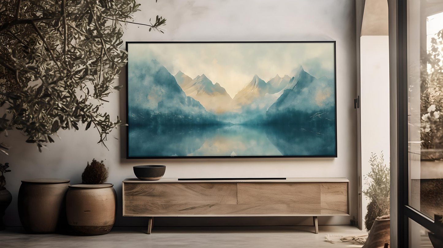 Vintage Vistas:  Transform Your TV into a Textured Masterpiece.  Frame TV Mountain Art, Vintage Mountain Digital Download Art File, Mountain TV Art Frame, Mountain Art for Frame TV