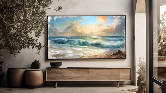 Vintage Vistas:  Transform Your TV into a Textured Masterpiece.  Frame TV Ocean Art, Vintage Ocean Digital Download Art File, Ocean TV Art Frame, Ocean Art for Frame TV