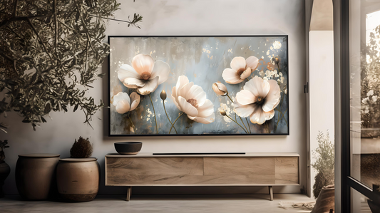 Vintage Vistas:  Transform Your TV into a Textured Masterpiece.  Frame TV Spring Art, Vintage Floral Digital Download Art File, 3D Wild Flowers Art, Spring Floral Art for Frame TV