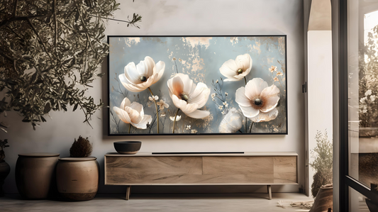 Vintage Vistas:  Transform Your TV into a Textured Masterpiece.  Frame TV Spring Art, Vintage Floral Digital Download Art File, 3D Wild Flowers Art, Spring Floral Art for Frame TV