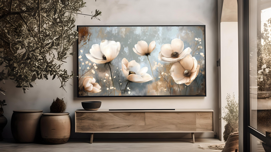 Vintage Vistas:  Transform Your TV into a Textured Masterpiece.  Frame TV Spring Art, Vintage Floral Digital Download Art File, 3D Wild Flowers Art, Spring Floral Art for Frame TV