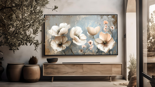 Vintage Vistas:  Transform Your TV into a Textured Masterpiece.  Frame TV Spring Art, Vintage Floral Digital Download Art File, 3D Wild Flowers Art, Spring Floral Art for Frame TV