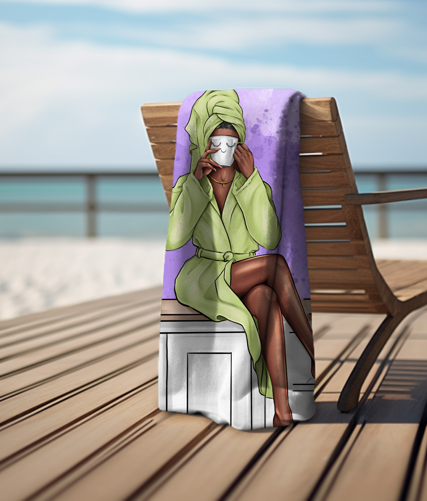 Customizable Unique “Spa Day”, Mother and Daughter or Grandma and Grand-daughter, Microfiber Beach Towel, Personalization Offered.