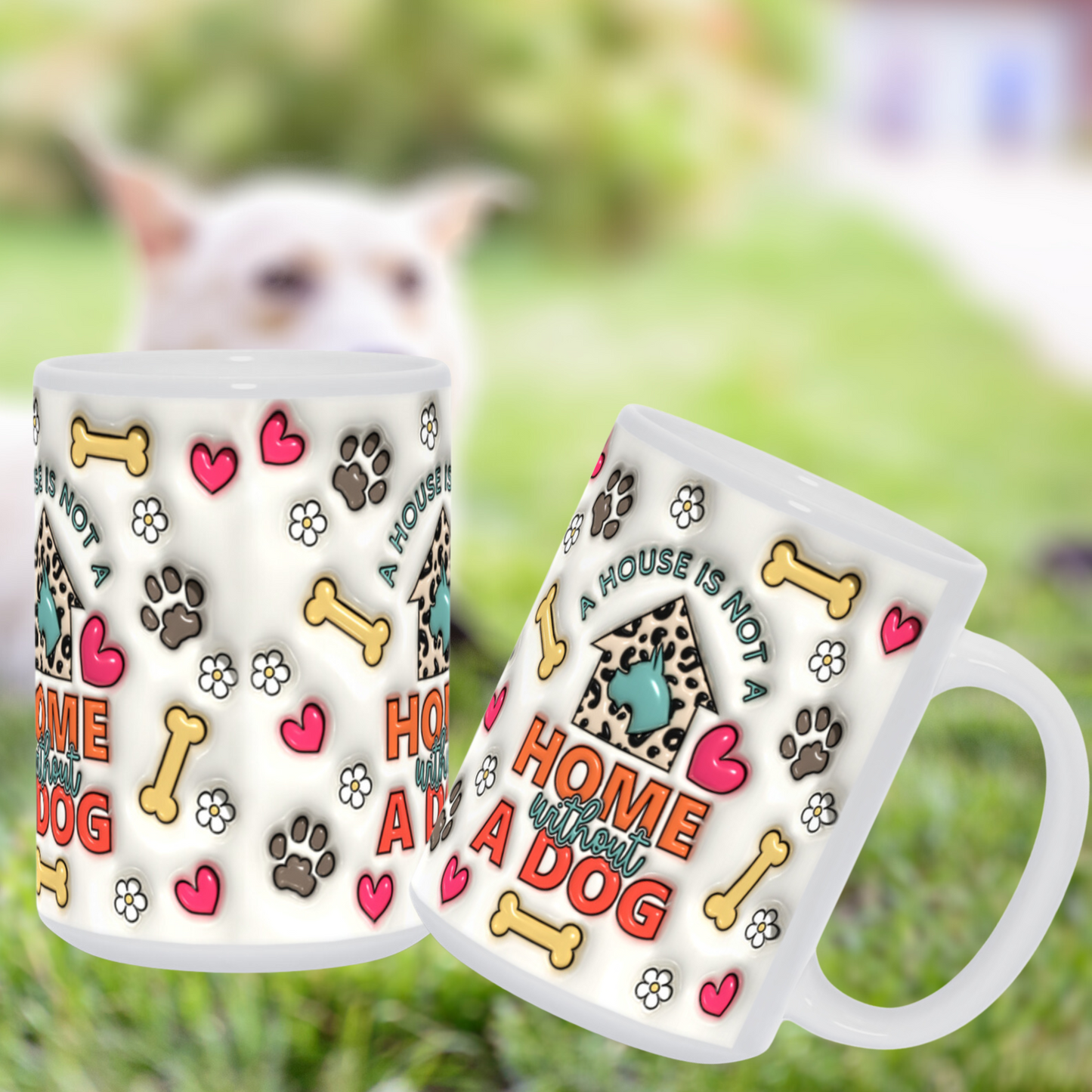 Paws & Love:  Inflated Ceramic Mug Collection – “A house is not a home without a dog”