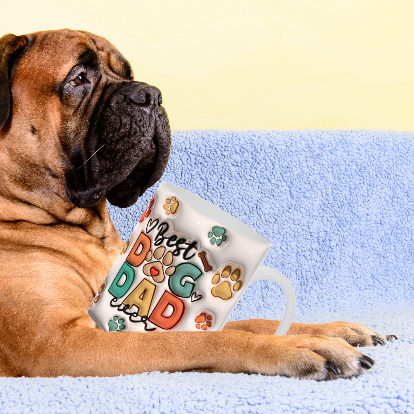 Paws & Love:  Inflated Ceramic Mug Collection – “Best Dog Dad Ever”.