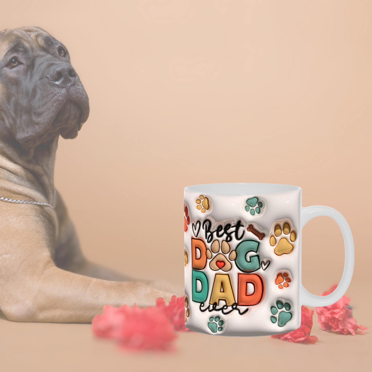 Paws & Love:  Inflated Ceramic Mug Collection – “Best Dog Dad Ever”.