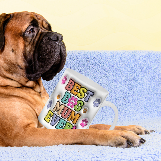 Paws & Love:  Inflated Ceramic Mug Collection – “Best Dog Mum Ever”.