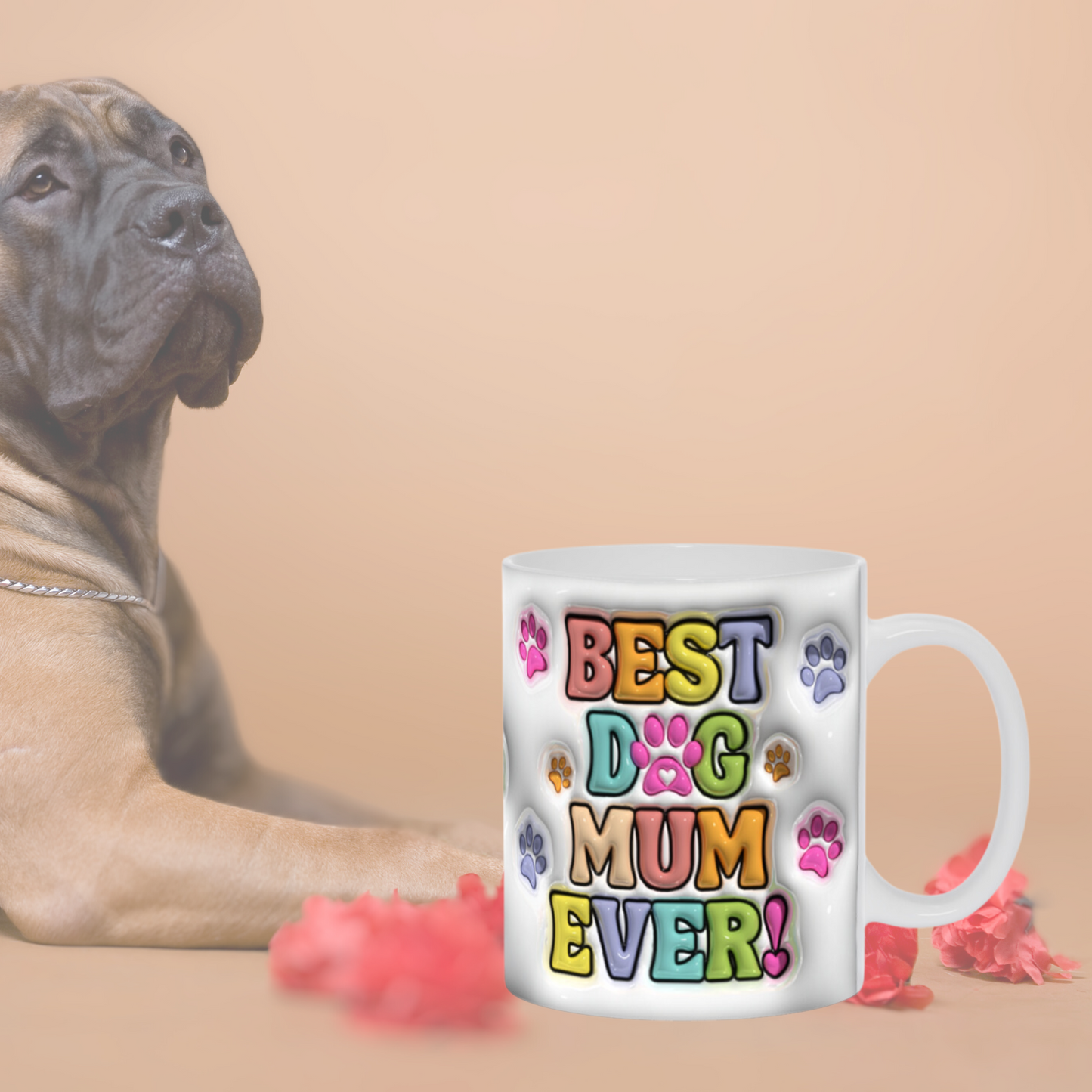 Paws & Love:  Inflated Ceramic Mug Collection – “Best Dog Mum Ever”.